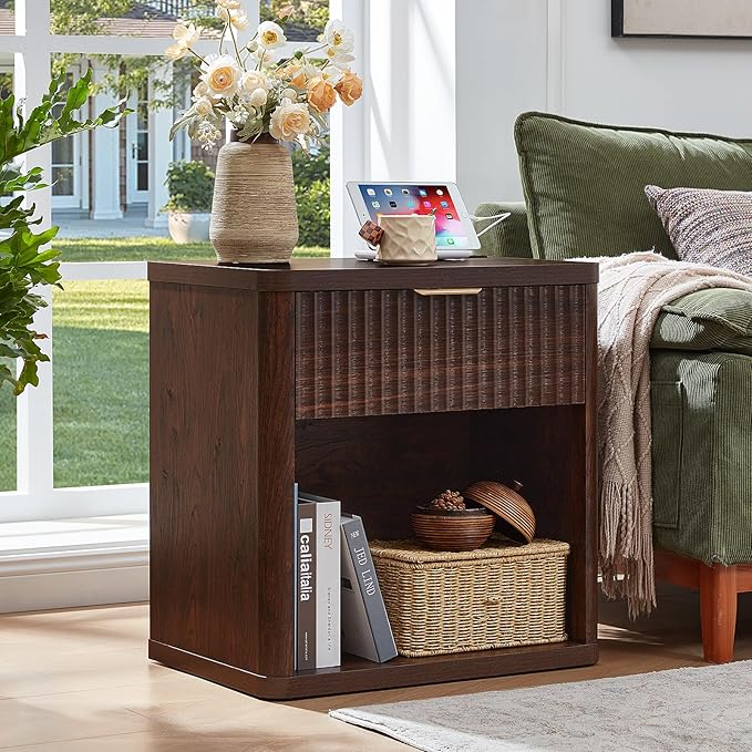 LEYAOYAO 23" Wide Fluted Farmhouse Night Stand Set of 2 - Image 2
