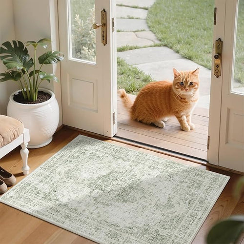 2x3 Vintage Washable Area Rugs for Entryway Soft Non-Slip Bath Mat Boho by HOME