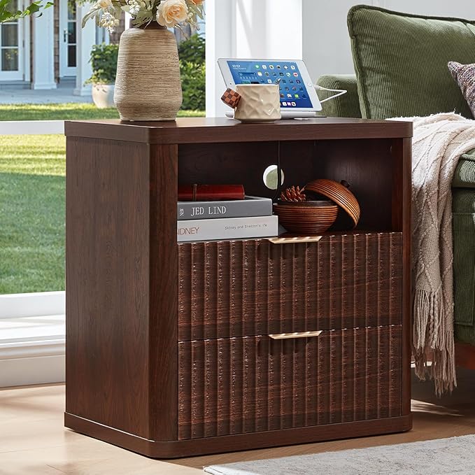 LEYAOYAO Fluted Nightstand by LEYAOYAO-Findtheshiningpointofyourideallife%EF%BC%81