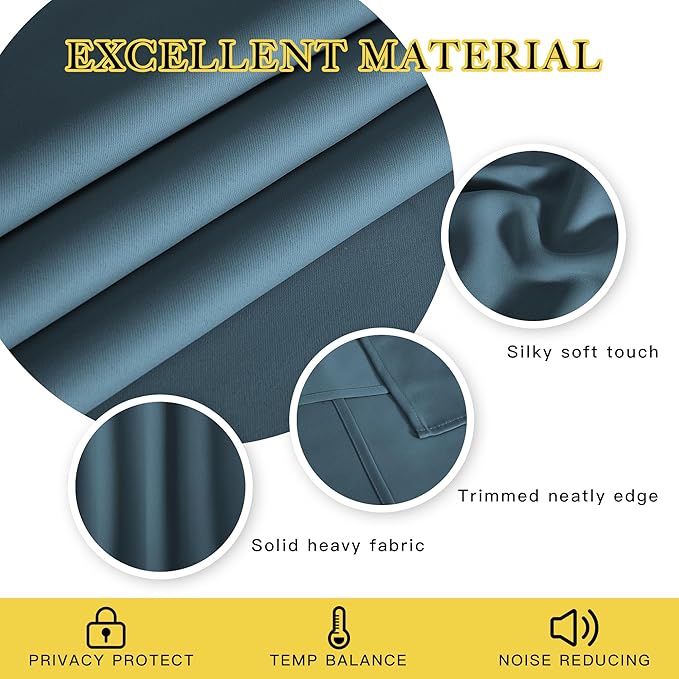 NICETOWN Blackout Patio Curtains 100 x 95 Inches Long - Image 2