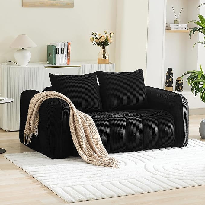 Boneless Living Room Sets, Modern Upholstered Loveseat - Image 7