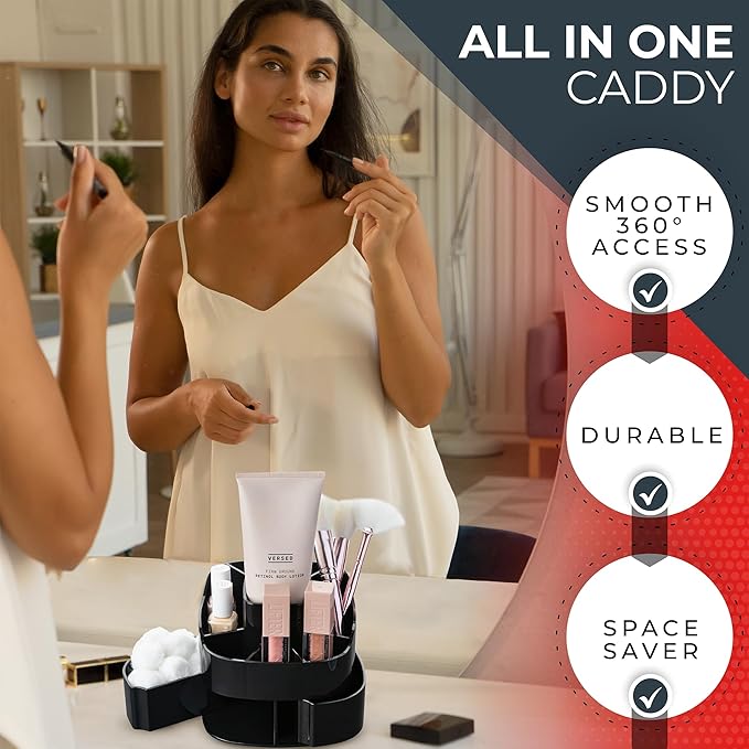 Masirs Small Rotating Makeup Organizer - Image 6