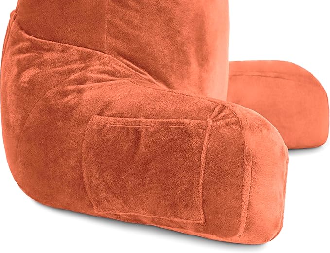 Husband Pillow Tan, Original Reading Pillow in Bed Rest Chair, Shredded Memory - Image 7