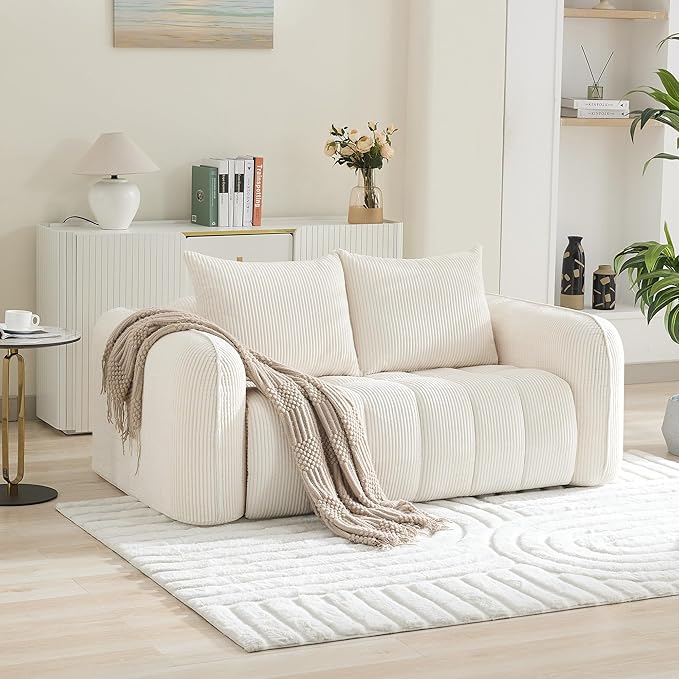 66'' Boneless Loveseat Sofa, 2 Seater Deep Seat Couch by WUTUTUEE