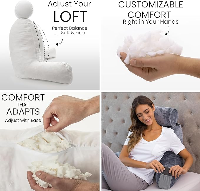 Husband Pillow Medium Dark Grey, Backrest - Image 2