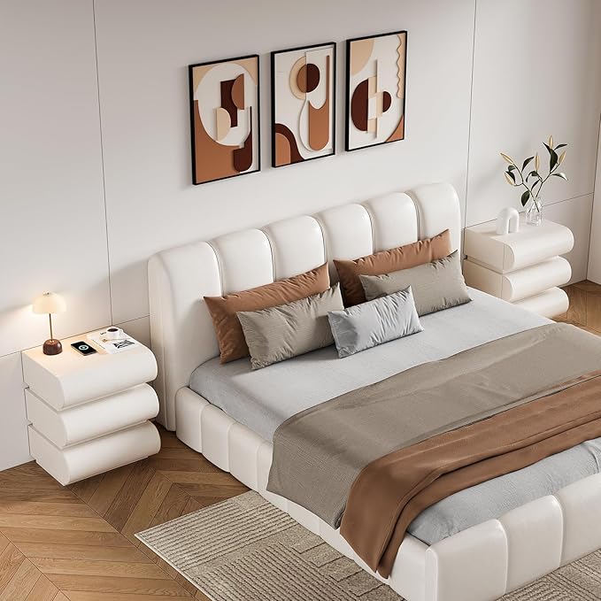 homary Smart Nightstand with Wireless Charging, USB & Type-C Ports – Modern Off - Image 6