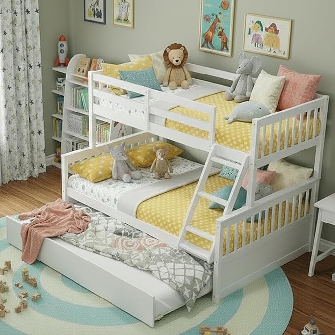 KOMFOTT Wood Twin Over Full Bunk Bed - Image 3