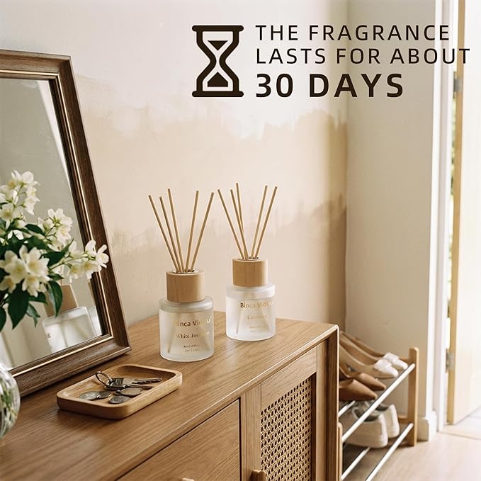 Reed Diffuser Set, Binca Vidou Lavender & White Jasmine Natural Scent Oil - Image 5