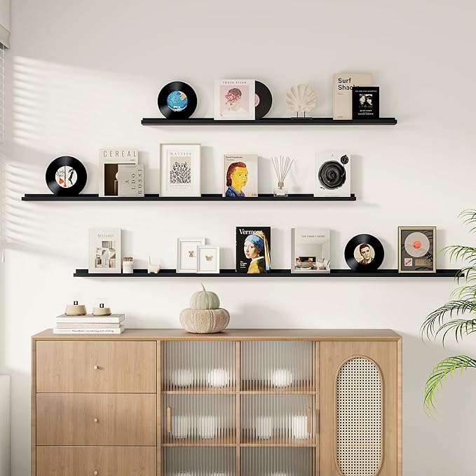 Floating Picture Ledge Shelves for Wall Set of 2, 95 Inches Picture Ledge Shelf - Image 2