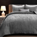 Powdion Velvet Quilt King Size, Oversized Bedspread Quilted Bedding Set by POWDION