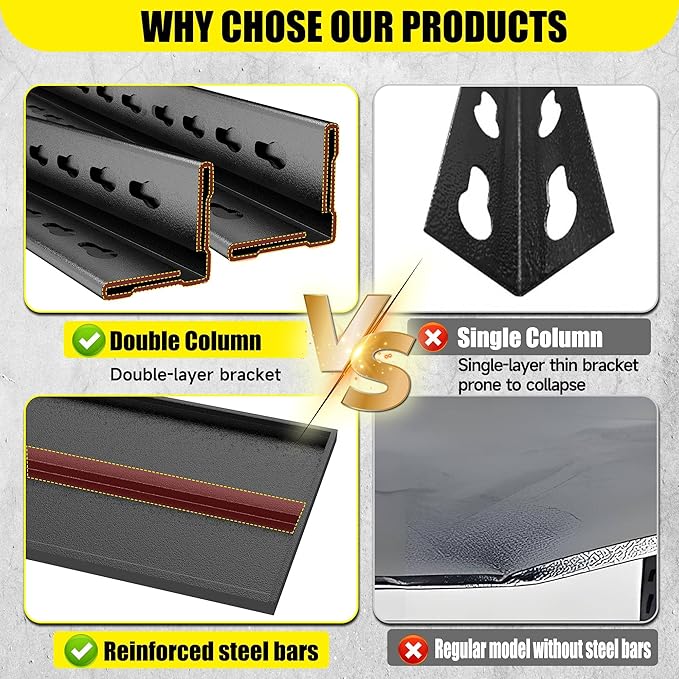32'' shelving, Garage Metal Shelving Unit, Adjustable, Double-Layer Column - Image 5