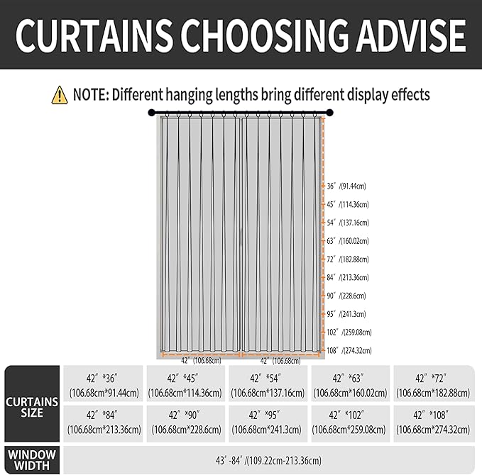WdFour 42x84 Inch Blackout Curtains - Image 8