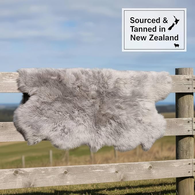 Silver Gray Sheepskin Rug for Bedside - Image 8