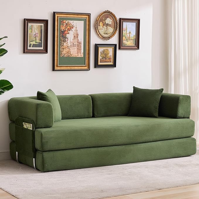 Garvee 5-in-1 Convertible Sofa Bed, 78.8" Modular Corduroy Sleeper by Garvee