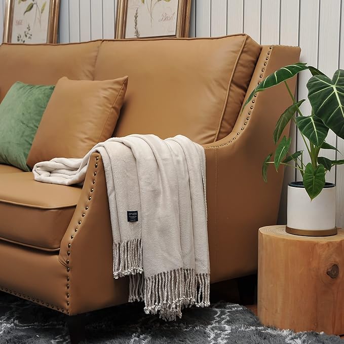 EP Mode Fringed Mulberry Silk Throw Blanket - Image 3