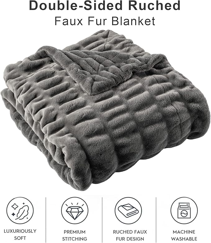 BATTILO HOME Luxury Faux Fur Blanket - Image 4