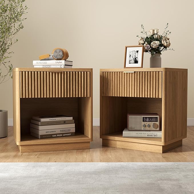 Miereirl Fluted Nightstands Set of 2 by Miereirl