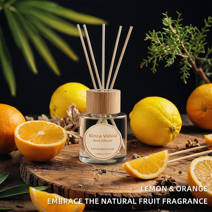 Reed Diffuser Set, Binca Vidou Lavender Orange & Lemon Natural Scent Oil - Image 10