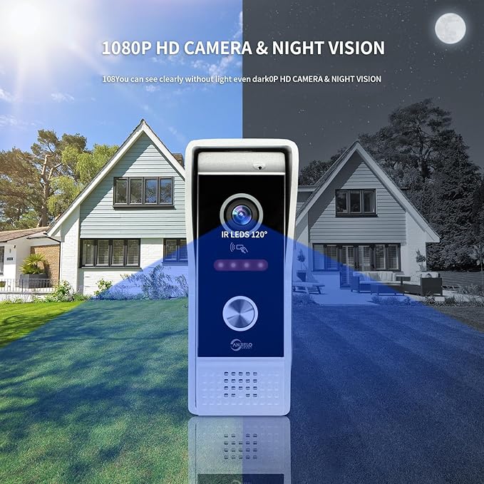 Video Doorbell Intercom System, 7 Inches Touch Screen Video Doorbell Door Phone - Image 2