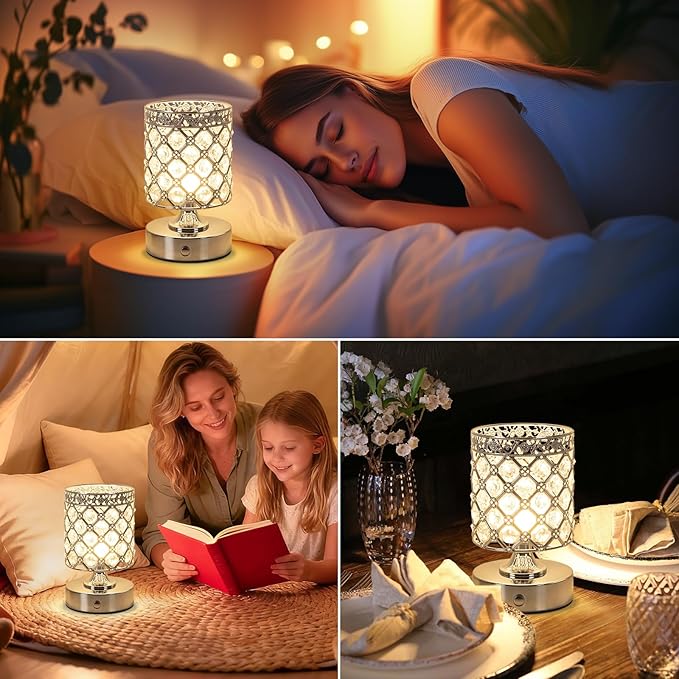 TOBUSA 6000mAh Crystal Battery Operated Lamp, Portable Bedside Touch Small Desk - Image 7