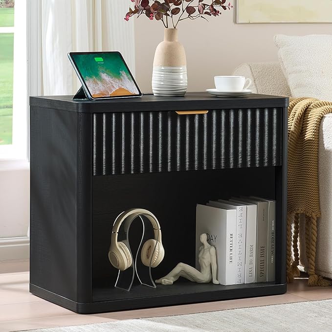 LEYAOYAO 31" Wide Fluted Nightstand by LEYAOYAO-Findtheshiningpointofyourideallife%EF%BC%81