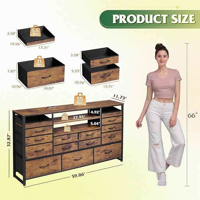 WLIVE TV Stand for 55, 65 inch TV, Entertainment Center - Image 3
