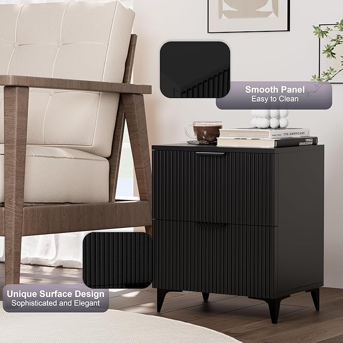 Royal Windsor Small Fluted Nightstand Set of 2 - Image 8