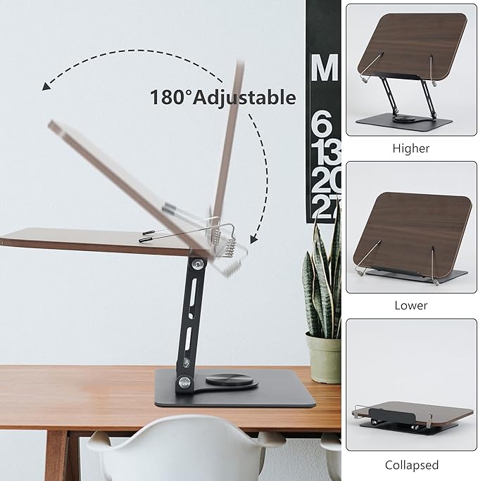 Book Stand for Reading, Lightweight Foldable Cookbook Stand for Kitchen - Image 4