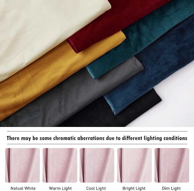 RYB HOME Pink Velvet Curtains 84 inches- Blackout Curtains - Image 7