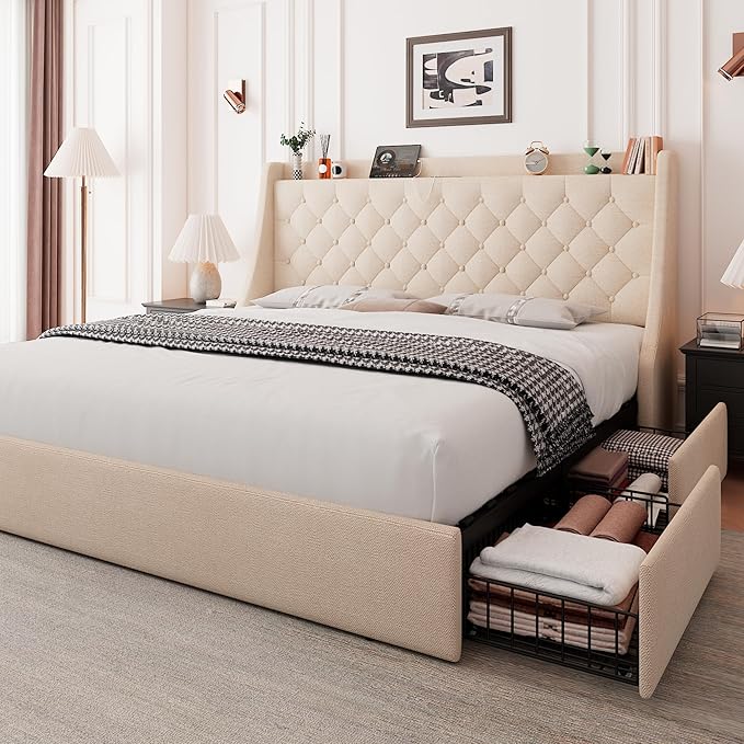 Feonase Upholstered Queen Bed Frame by FEONASE