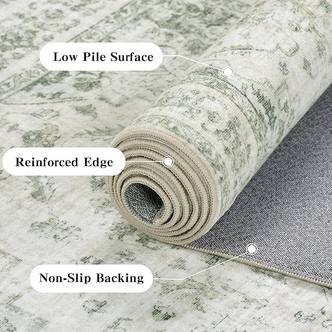 2x3 Vintage Washable Area Rugs for Entryway Soft Non-Slip Bath Mat Boho - Image 8