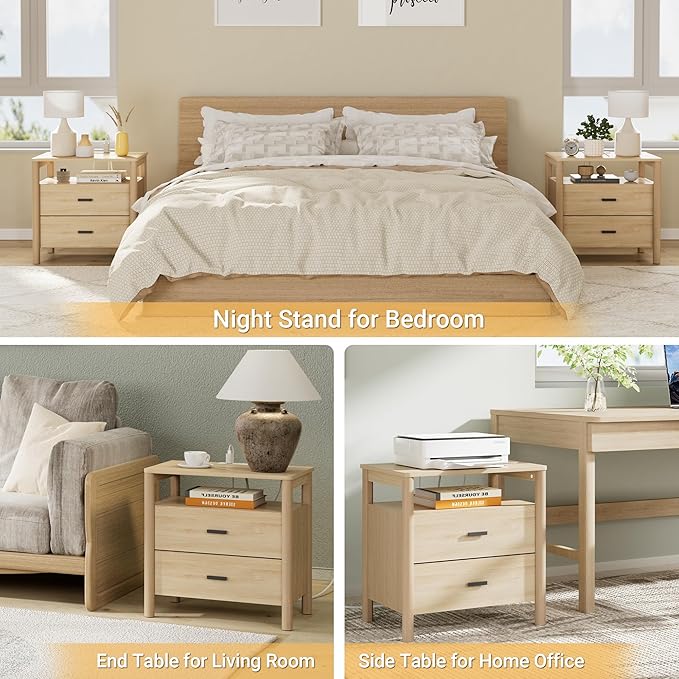 FavourLife Night Stand Set 2, Large Nightstand - Image 5