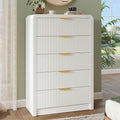 Fluted 5 Drawers Dresser, Wood Drawer Organizer by Decofy