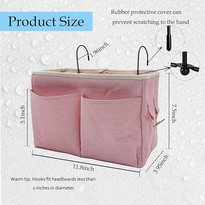 Someteth 2-Pack Bedside Caddy Bedside Hanging Storage Basket Multi-Function - Image 2