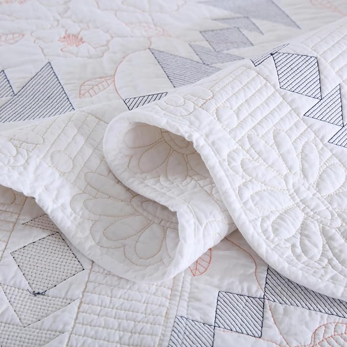 MarCielo 3-Piece 100% Cotton Oversized Bedspread Lightweight Quilt Coverlet - Image 8