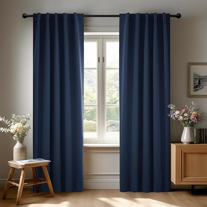 Deconovo Blackout Curtains, Thermal Insulated, W38 x L84 2 Panels, Back Tab by Deconovo
