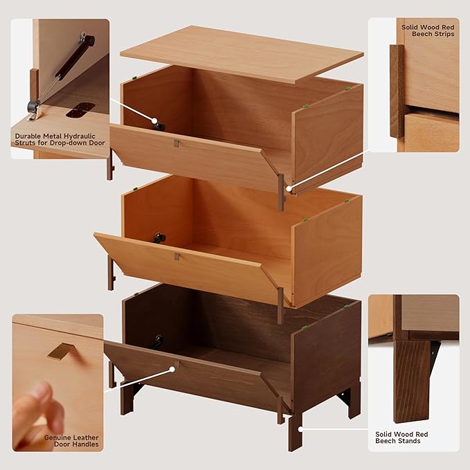 Stackable 3 Drawers Dresser, Customizable Chest of Drawers - Image 7