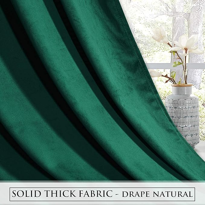 StangH Emerald Green Velvet Curtains 84 inches - Image 5