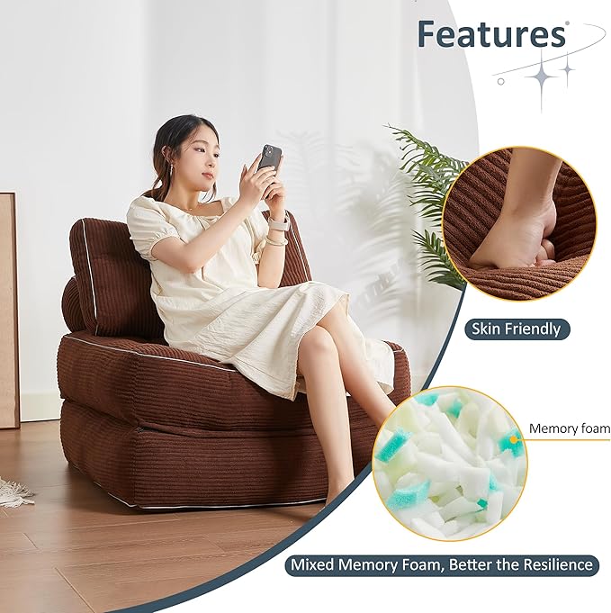 Folding Chair Bed, Futon Sofa Bed, Floor Couch - Image 6