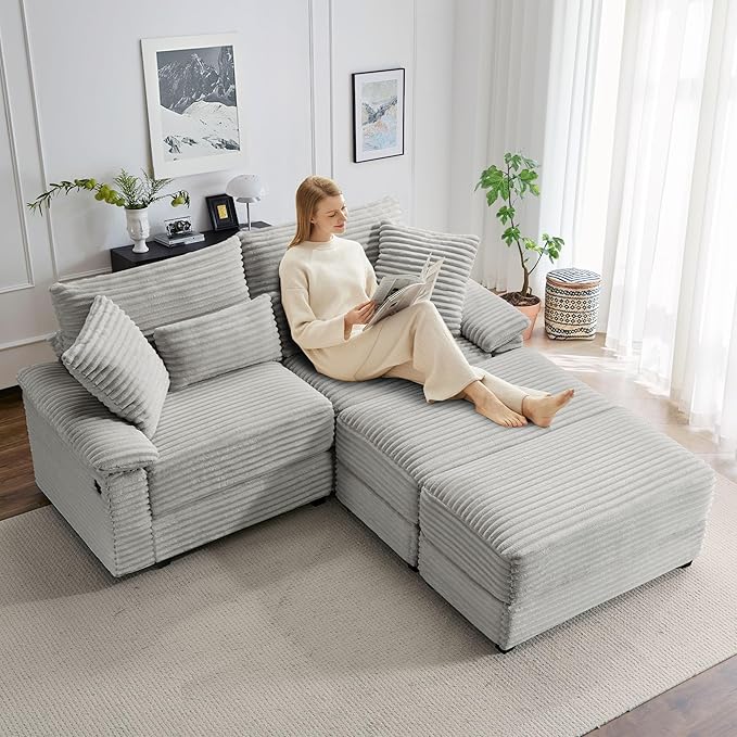 SUNWAVE 74" Double Chaise Lounge Chair Indoor, Oversized Loveseat - Image 6