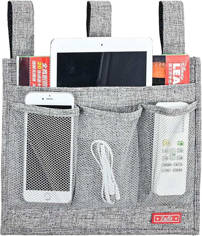 Zafit Linen Bedside Caddy, Bedside Storage Organizer - Image 2