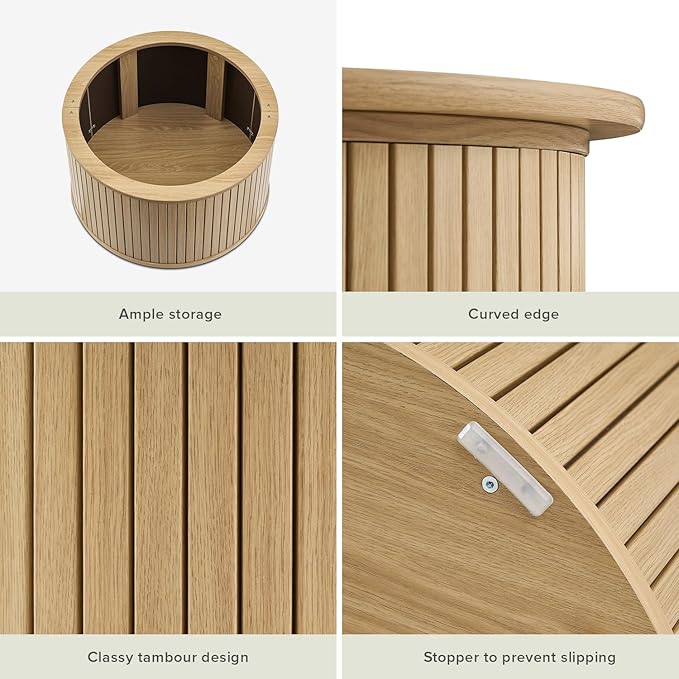 mopio Quin Tambour Round Circle Coffee Table - Image 4