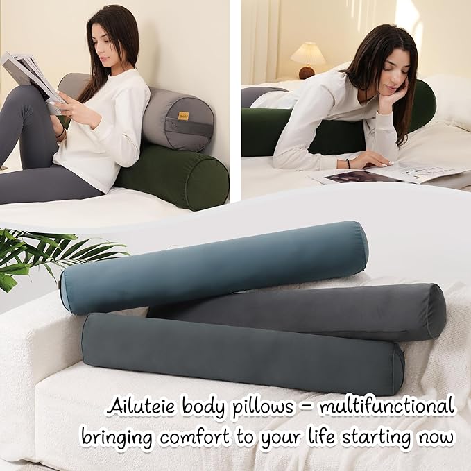 Long Round Body Pillow for Adults – Bolster Pillow for Bed, Cervical Roll Pillow - Image 7