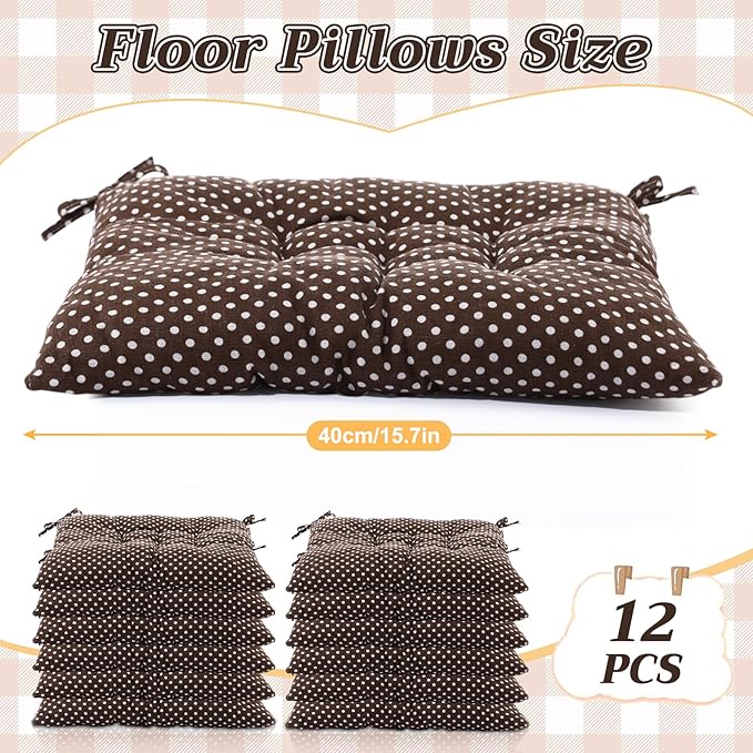 Geetery 12 Pcs Floor Pillows for Classroom Bulk Square Seating Cushions for - Image 3