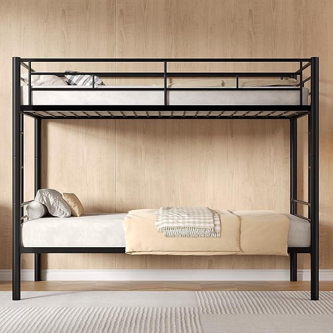 VECELO Bunk Bed Twin Over Twin, Metal Bunkbeds - Image 6