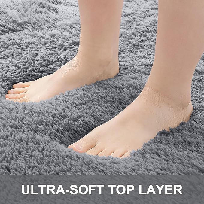 OLANLY 3x5 Machine Washable Small Bedside Rug, Soft Fluffy Shaggy Rugs - Image 4