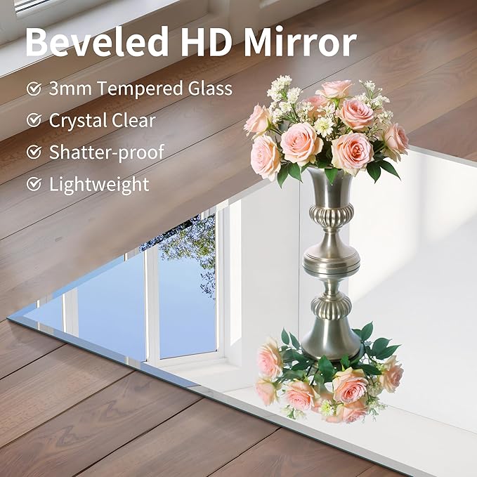 CILIBER Beveled Bathroom Mirror, 30x48 Large Frameless Mirrors - Image 4