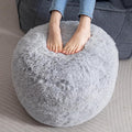 HIGOGOGO Round Stuffed Pouf Ottoman, Long Faux Fur Poufs by HIGOGOGO