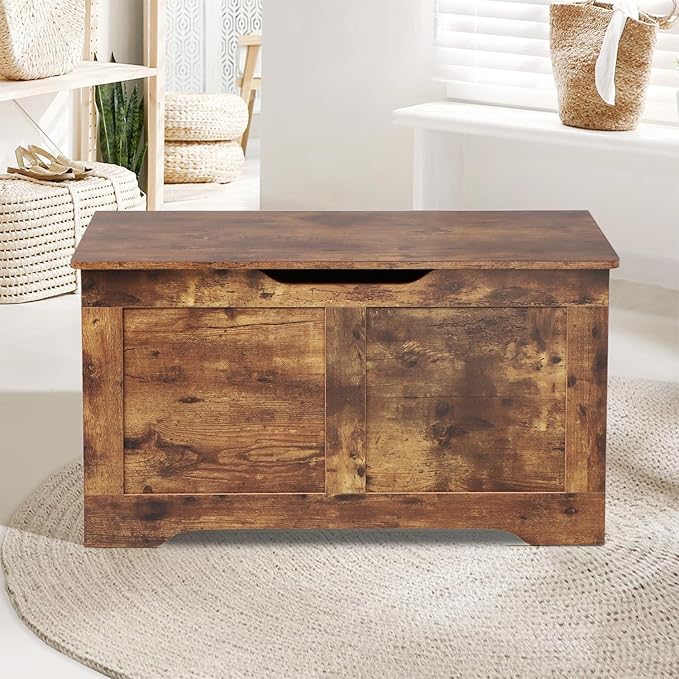 Timberer 31.5" Storage Chest, Wooden Storage Bench, Lift Top Toy Chest - Image 9