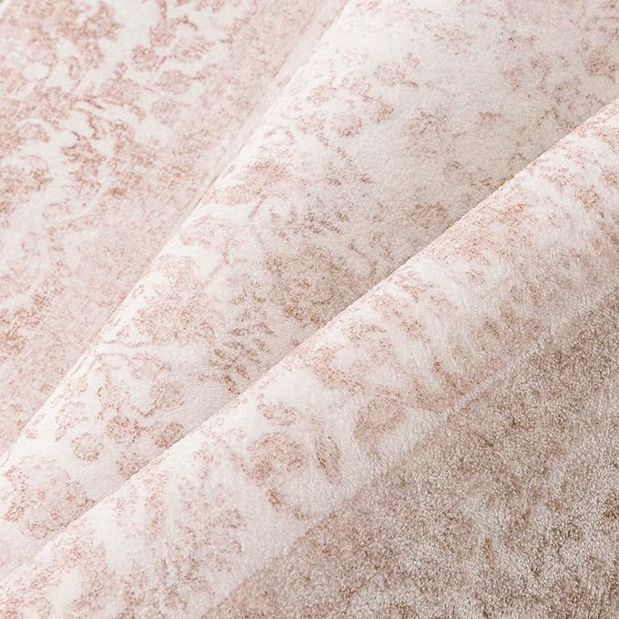 Pink Area Rug 3x5 Office Entryway Rug Machine Washable Kitchen Vintage - Image 9